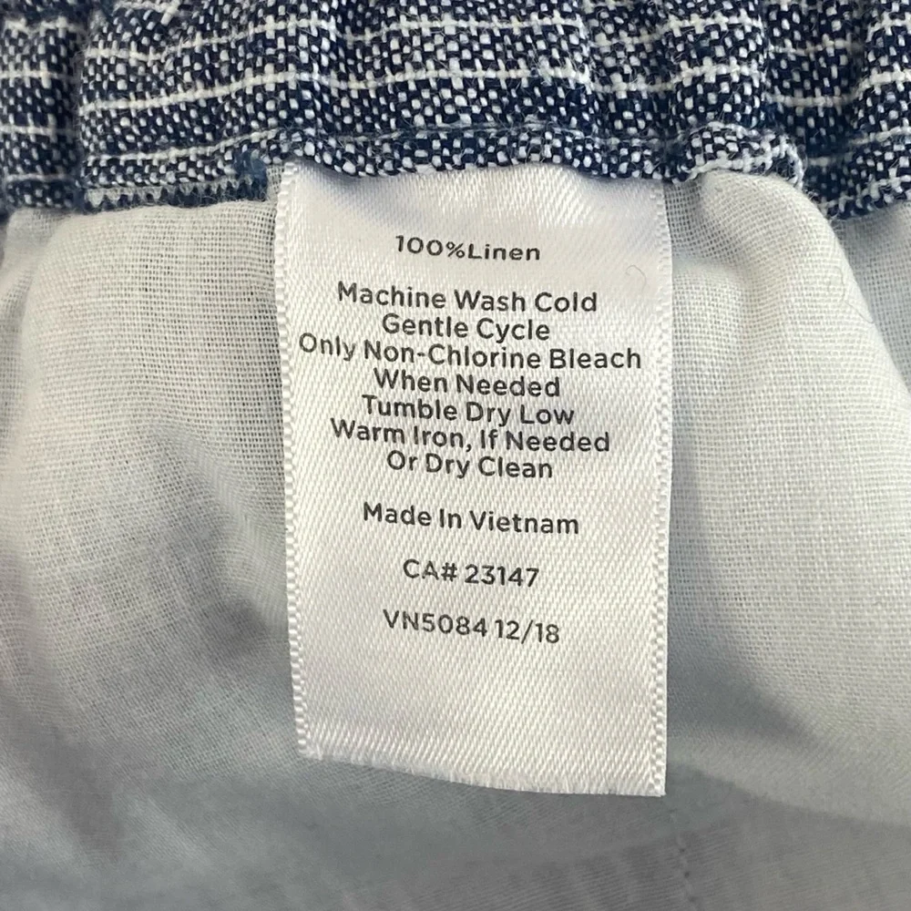 NWT Talbot's Women's Washed Linen Wide Leg Pants Striped Blue White Size 10P - Picture 8 of 10